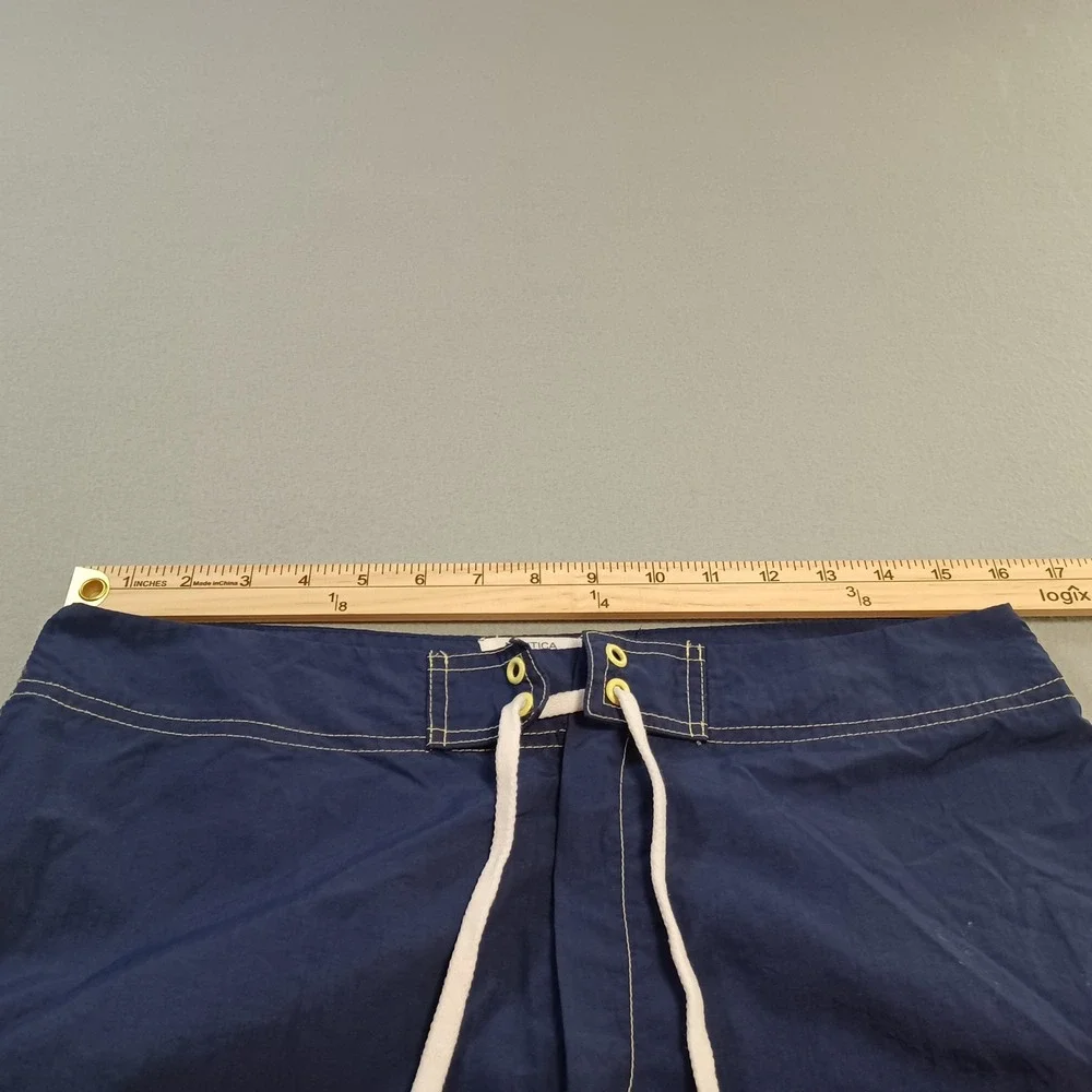 Nautica Blue Mens‎ Navy Board Shorts Swim Trunks Size M S-10176C1 Made in USA